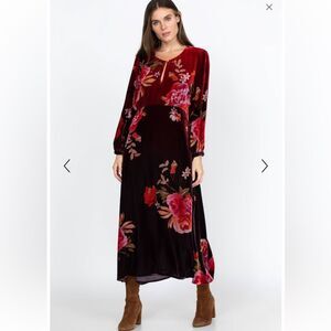 Johnny Was CORALIE VELVET EFFORTLESS MIDI DRESS